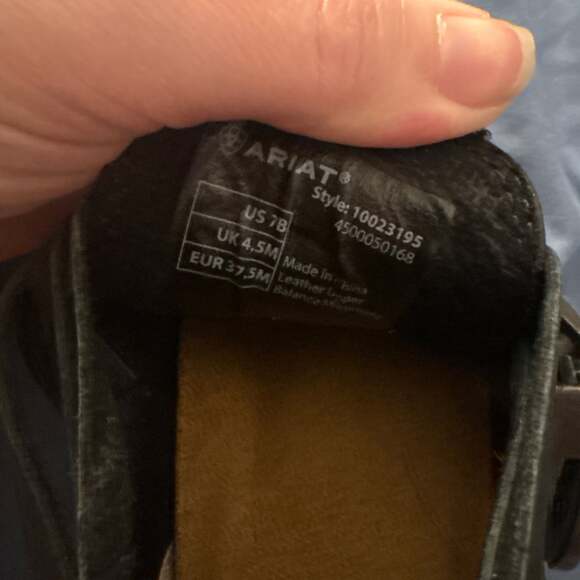 Ariat Dulce Black Leather Western Ankle Booties with Silver Buckle - Picture 4 of 5